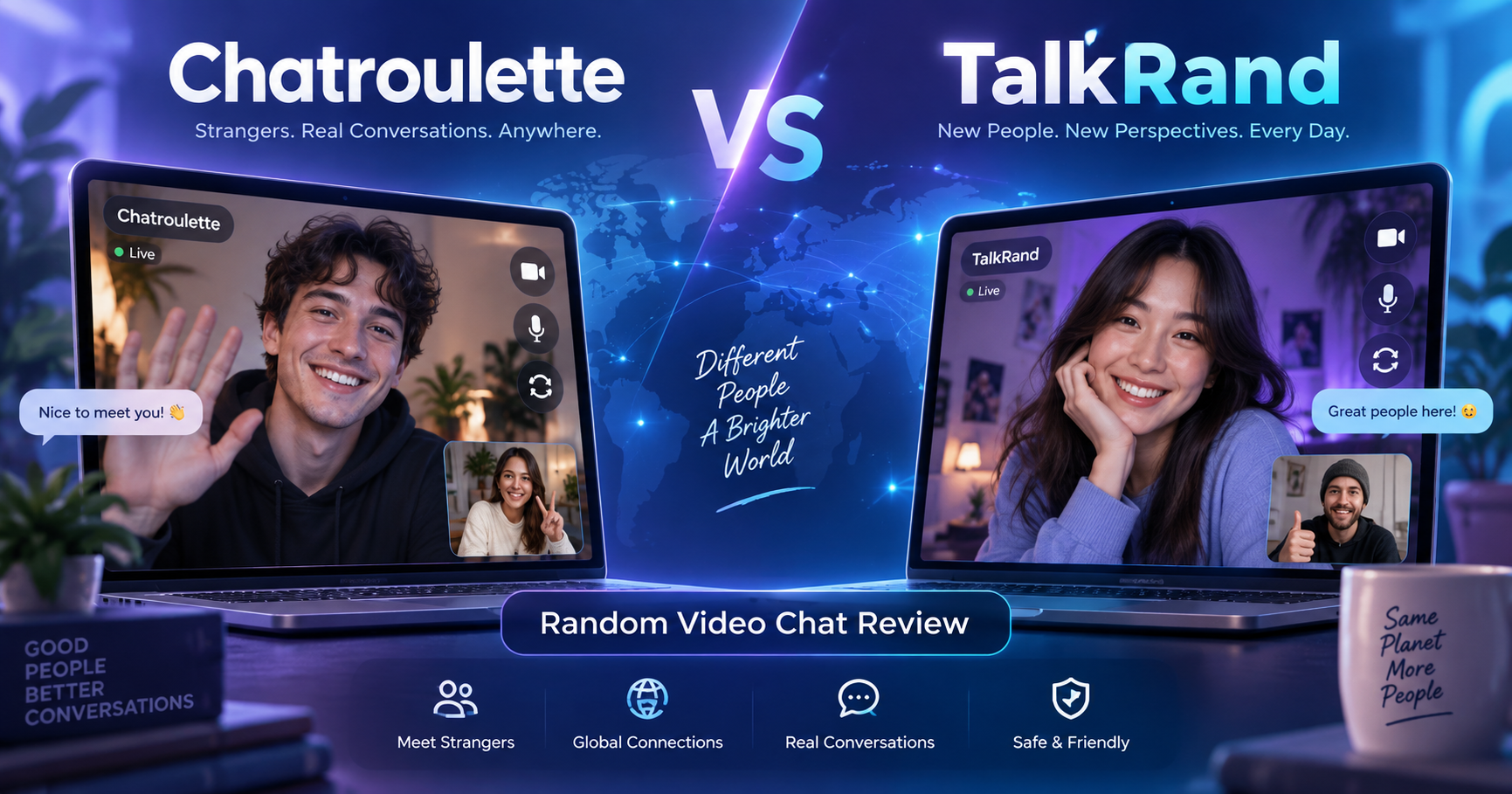 Chatroulette vs TalkRand random video chat comparison