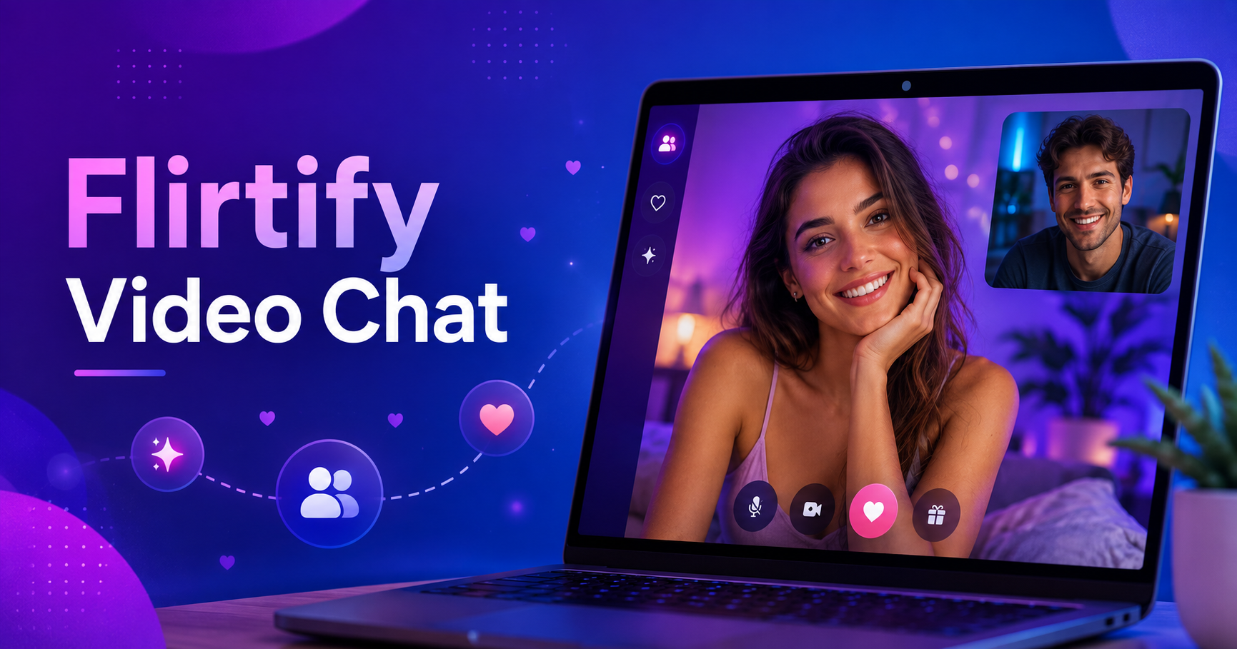 Flirtify video chat platform for live one-to-one conversations
